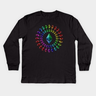 Ethereum – Circle Big Logo – Rainbow Kids Long Sleeve T-Shirt